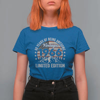 60th Birthday Vintage 1966 Limited Edition T Shirt For Women 60 Years Of Being Awesome American Flag