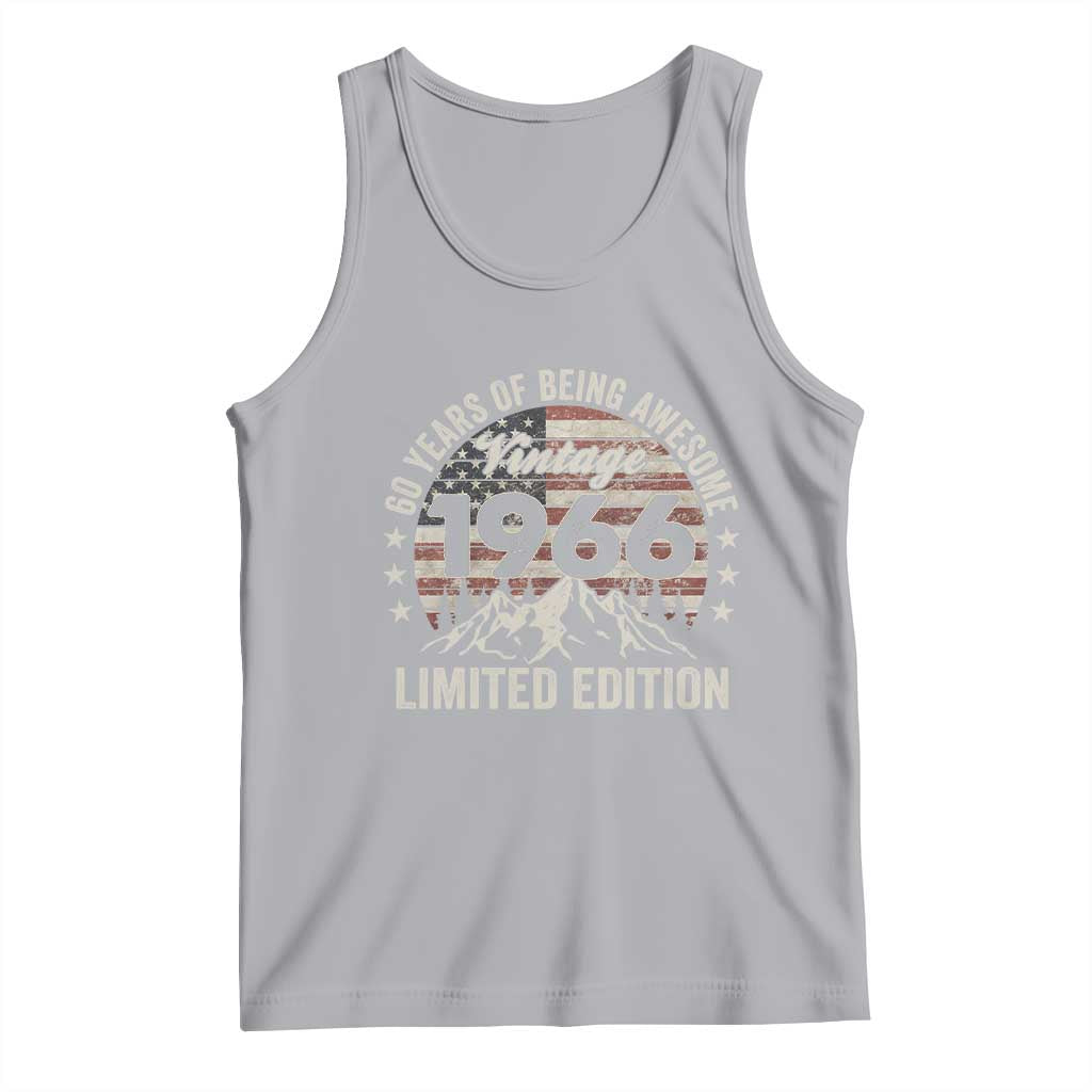 60th Birthday Vintage 1966 Limited Edition Tank Top 60 Years Of Being Awesome American Flag