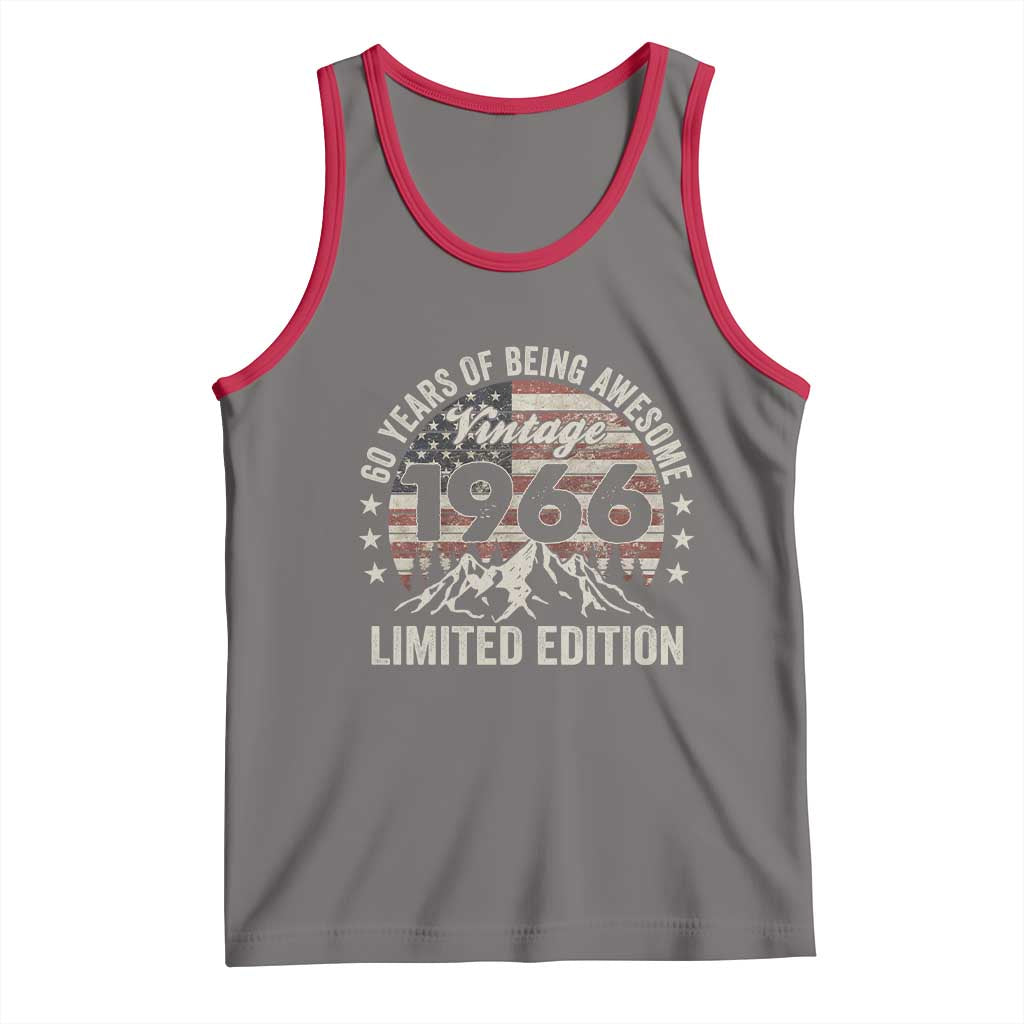 60th Birthday Vintage 1966 Limited Edition Tank Top 60 Years Of Being Awesome American Flag