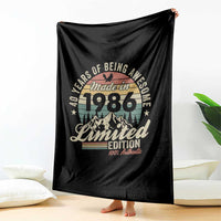 40th Birthday Made In 1986 Throw Blanket 70 Years Of Being Awesome Vintage Limited Edition