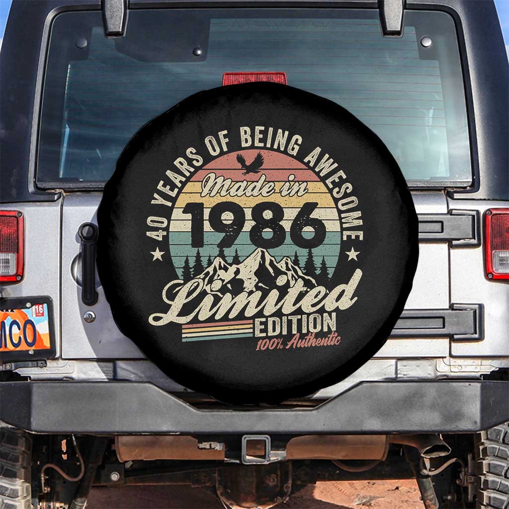 40th Birthday Made In 1986 Spare Tire Cover 70 Years Of Being Awesome Vintage Limited Edition