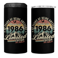 40th Birthday Made In 1986 4 in 1 Can Cooler Tumbler 70 Years Of Being Awesome Vintage Limited Edition