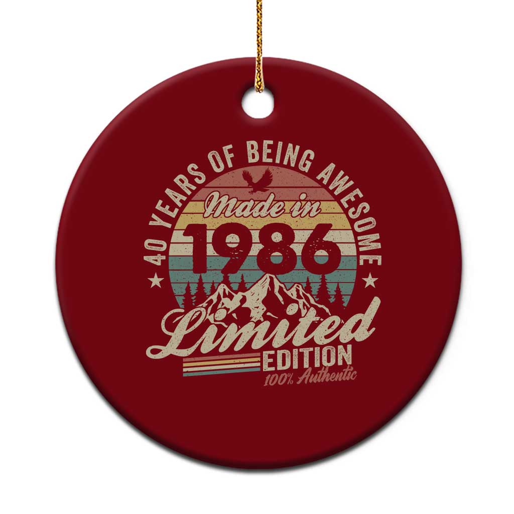 40th Birthday Made In 1986 Ceramic Ornament 70 Years Of Being Awesome Vintage Limited Edition