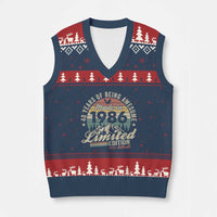 40th Birthday Made In 1986 V-Neck Knit Sweater Vest 70 Years Of Being Awesome Vintage Limited Edition