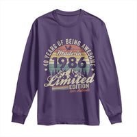 40th Birthday Made In 1986 Long Sleeve Shirt 70 Years Of Being Awesome Vintage Limited Edition
