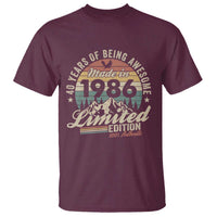 40th Birthday Made In 1986 T Shirt 70 Years Of Being Awesome Vintage Limited Edition