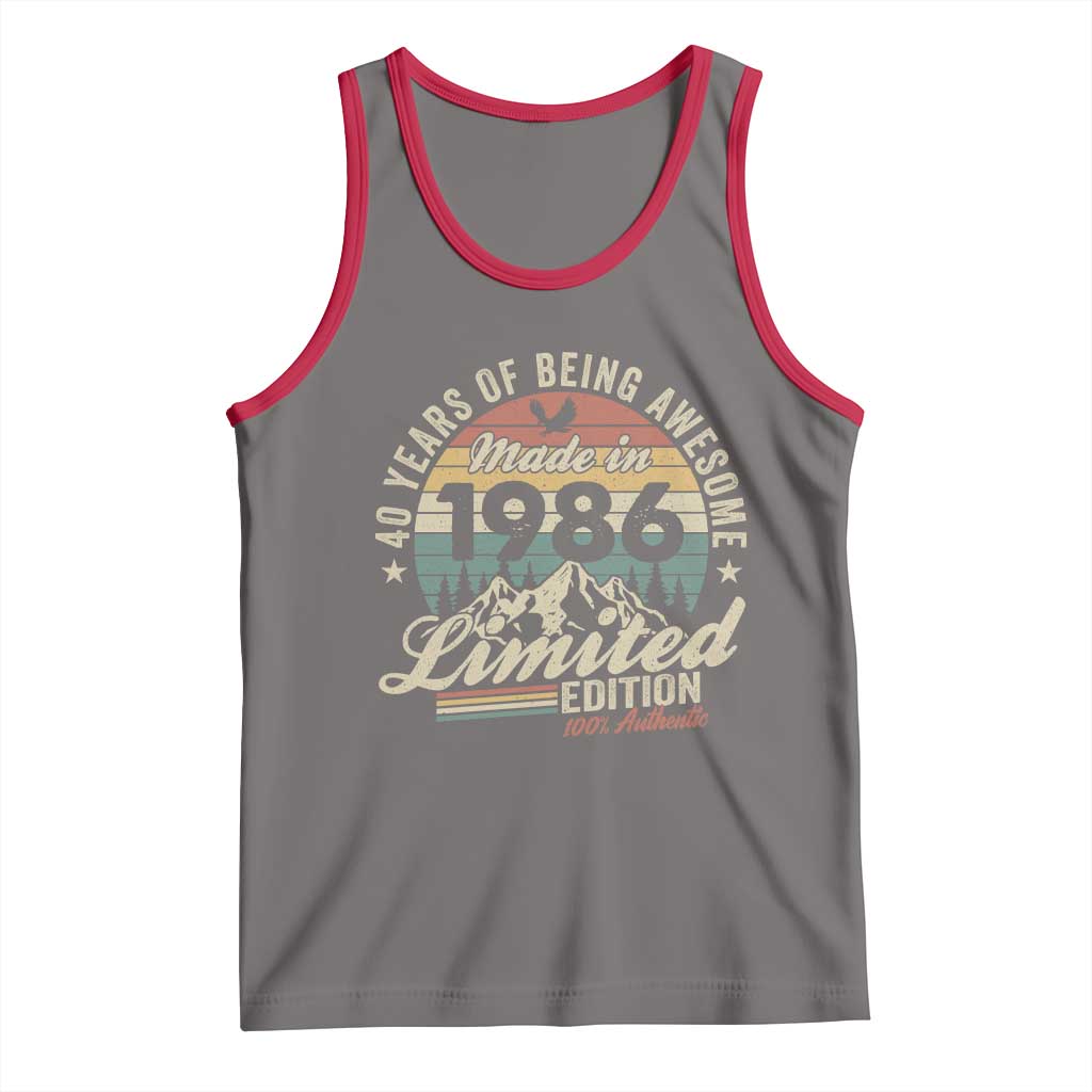 40th Birthday Made In 1986 Tank Top 70 Years Of Being Awesome Vintage Limited Edition