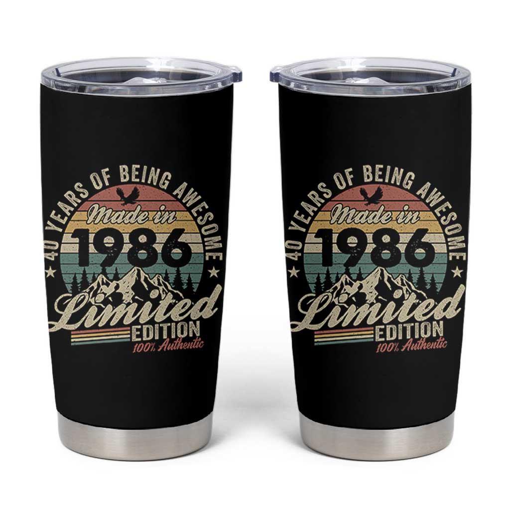 40th Birthday Made In 1986 Tumbler Cup 70 Years Of Being Awesome Vintage Limited Edition