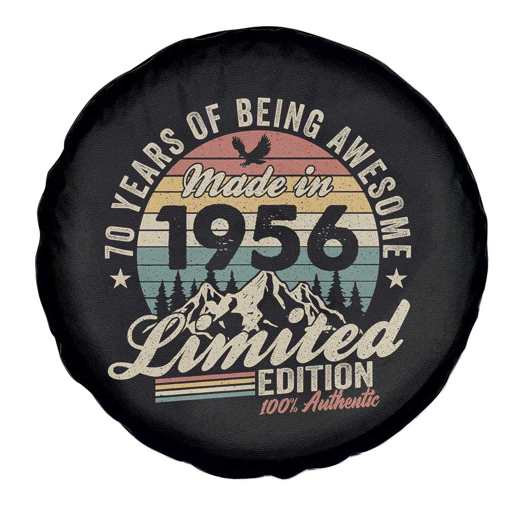 70th Birthday Made In 1956 Spare Tire Cover 70 Years Of Being Awesome Vintage Limited Edition