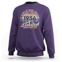70th Birthday Made In 1956 Sweatshirt 70 Years Of Being Awesome Vintage Limited Edition