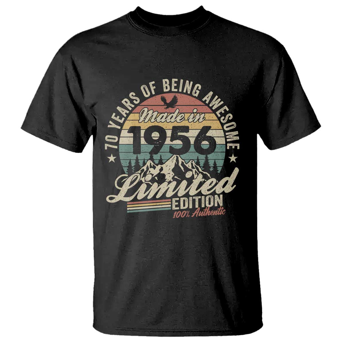 70th Birthday Made In 1956 T Shirt 70 Years Of Being Awesome Vintage Limited Edition