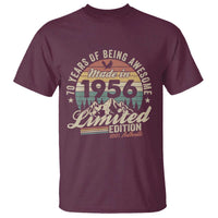 70th Birthday Made In 1956 T Shirt 70 Years Of Being Awesome Vintage Limited Edition
