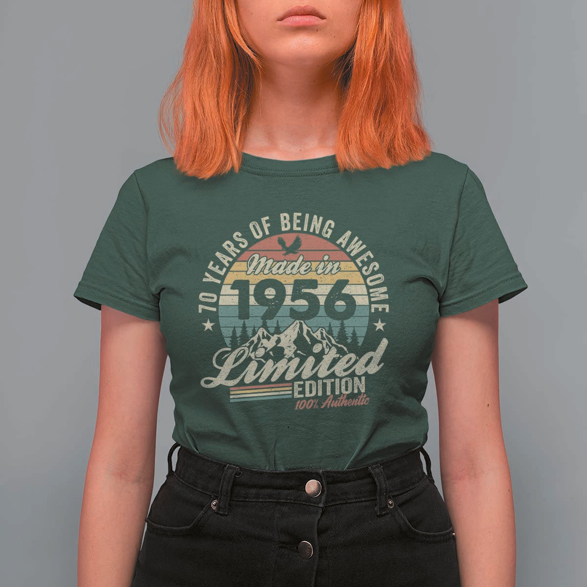 70th Birthday Made In 1956 T Shirt For Women 70 Years Of Being Awesome Vintage Limited Edition