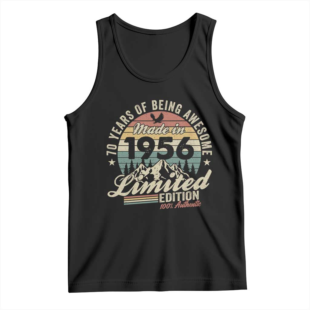 70th Birthday Made In 1956 Tank Top 70 Years Of Being Awesome Vintage Limited Edition