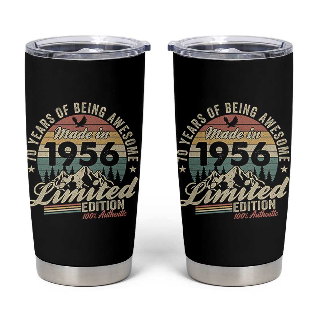70th Birthday Made In 1956 Tumbler Cup 70 Years Of Being Awesome Vintage Limited Edition
