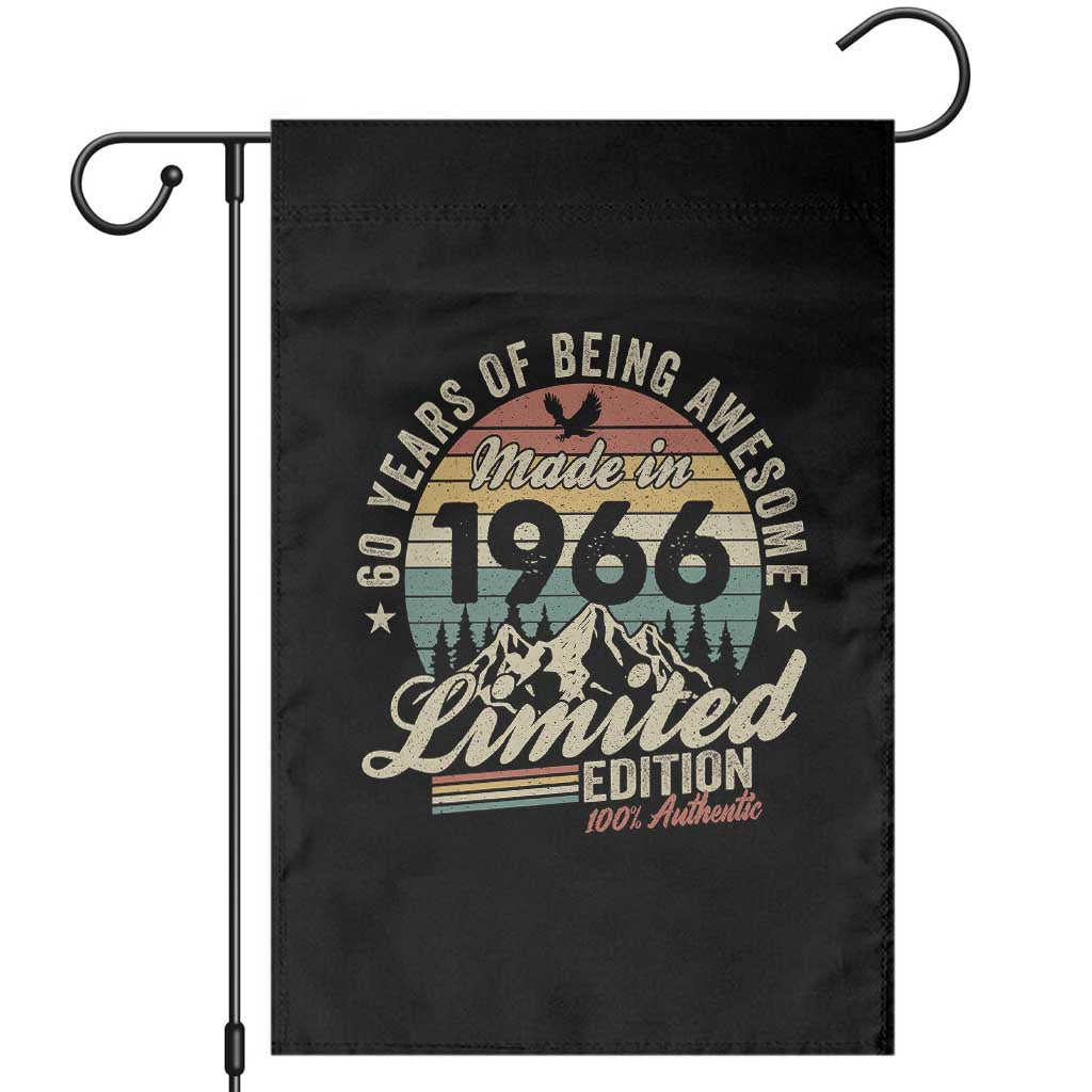 60th Birthday Made In 1966 Garden Flag 60 Years Of Being Awesome Vintage Limited Edition