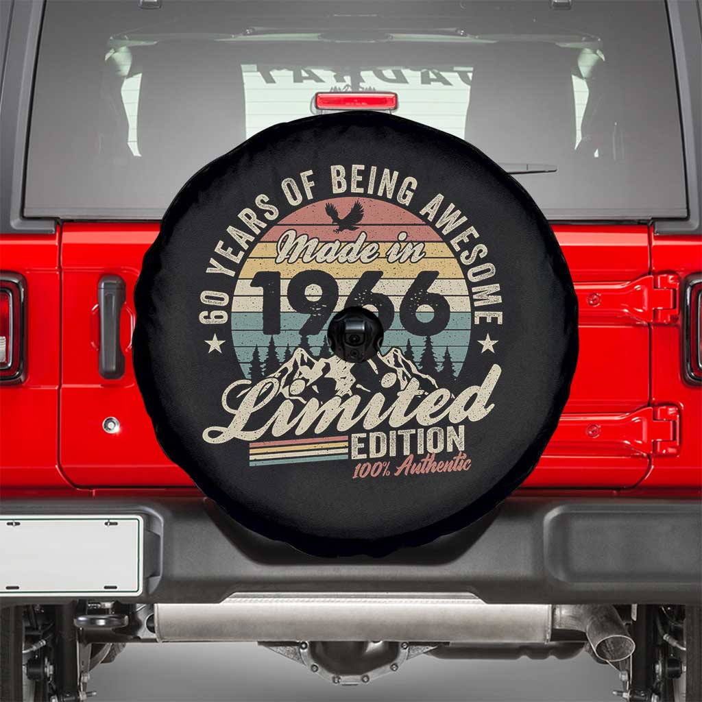 60th Birthday Made In 1966 Spare Tire Cover 60 Years Of Being Awesome Vintage Limited Edition