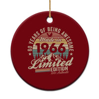 60th Birthday Made In 1966 Ceramic Ornament 60 Years Of Being Awesome Vintage Limited Edition