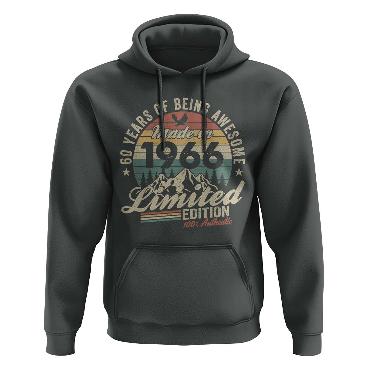 60th Birthday Made In 1966 Hoodie 60 Years Of Being Awesome Vintage Limited Edition