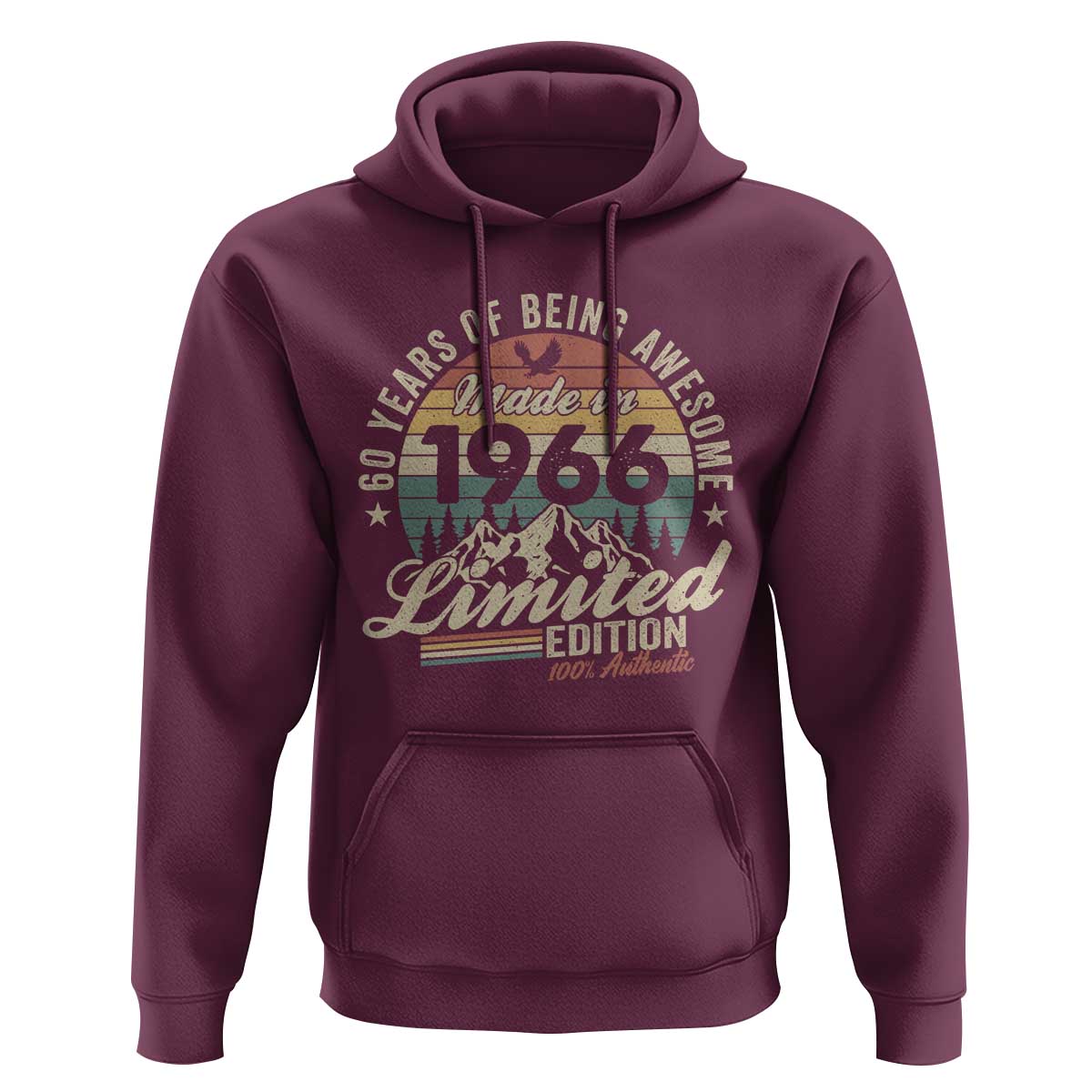 60th Birthday Made In 1966 Hoodie 60 Years Of Being Awesome Vintage Limited Edition