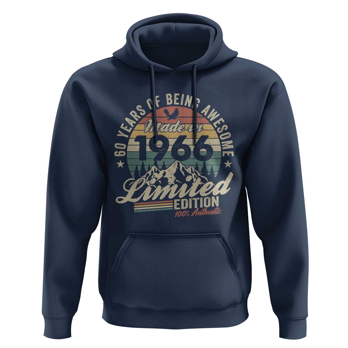 60th Birthday Made In 1966 Hoodie 60 Years Of Being Awesome Vintage Limited Edition