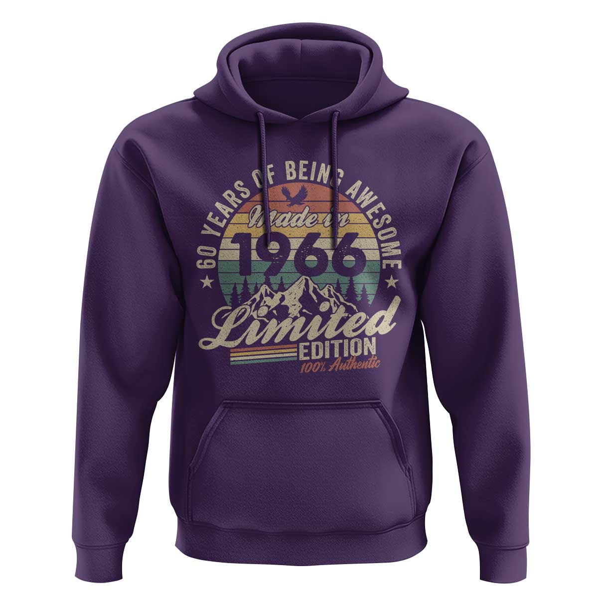 60th Birthday Made In 1966 Hoodie 60 Years Of Being Awesome Vintage Limited Edition