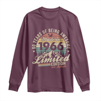 60th Birthday Made In 1966 Long Sleeve Shirt 60 Years Of Being Awesome Vintage Limited Edition