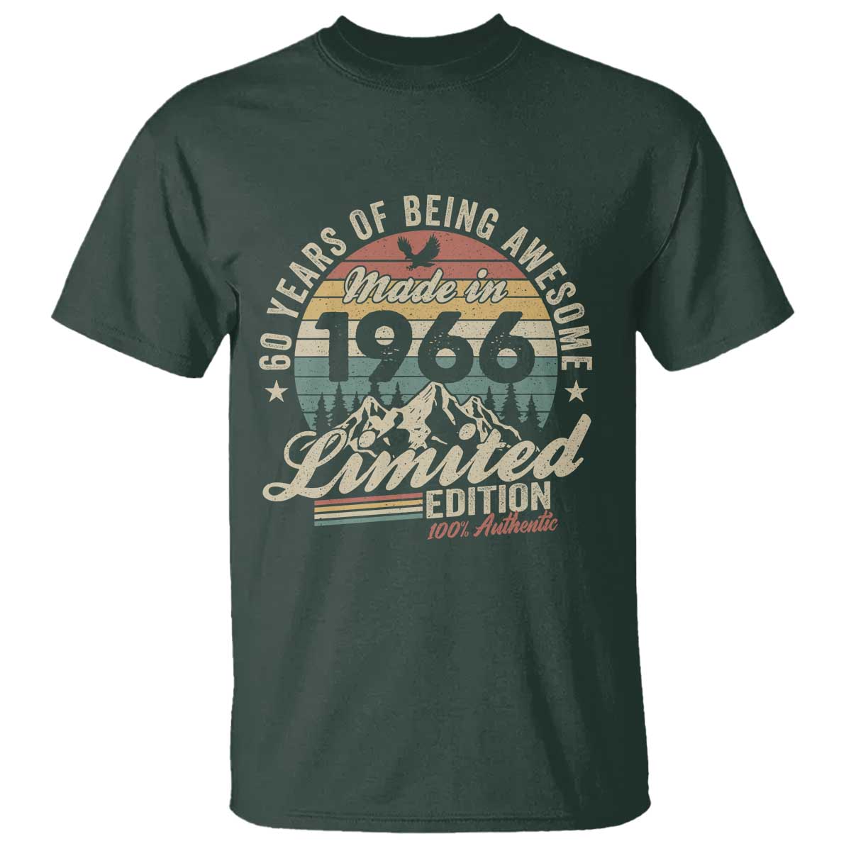 60th Birthday Made In 1966 T Shirt 60 Years Of Being Awesome Vintage Limited Edition