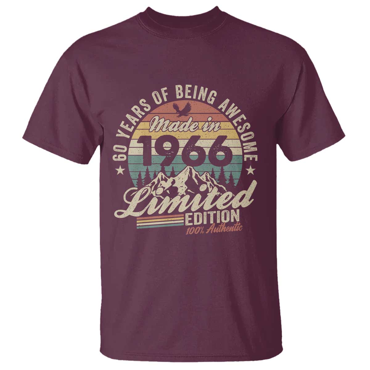 60th Birthday Made In 1966 T Shirt 60 Years Of Being Awesome Vintage Limited Edition