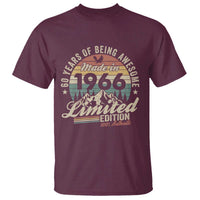 60th Birthday Made In 1966 T Shirt 60 Years Of Being Awesome Vintage Limited Edition