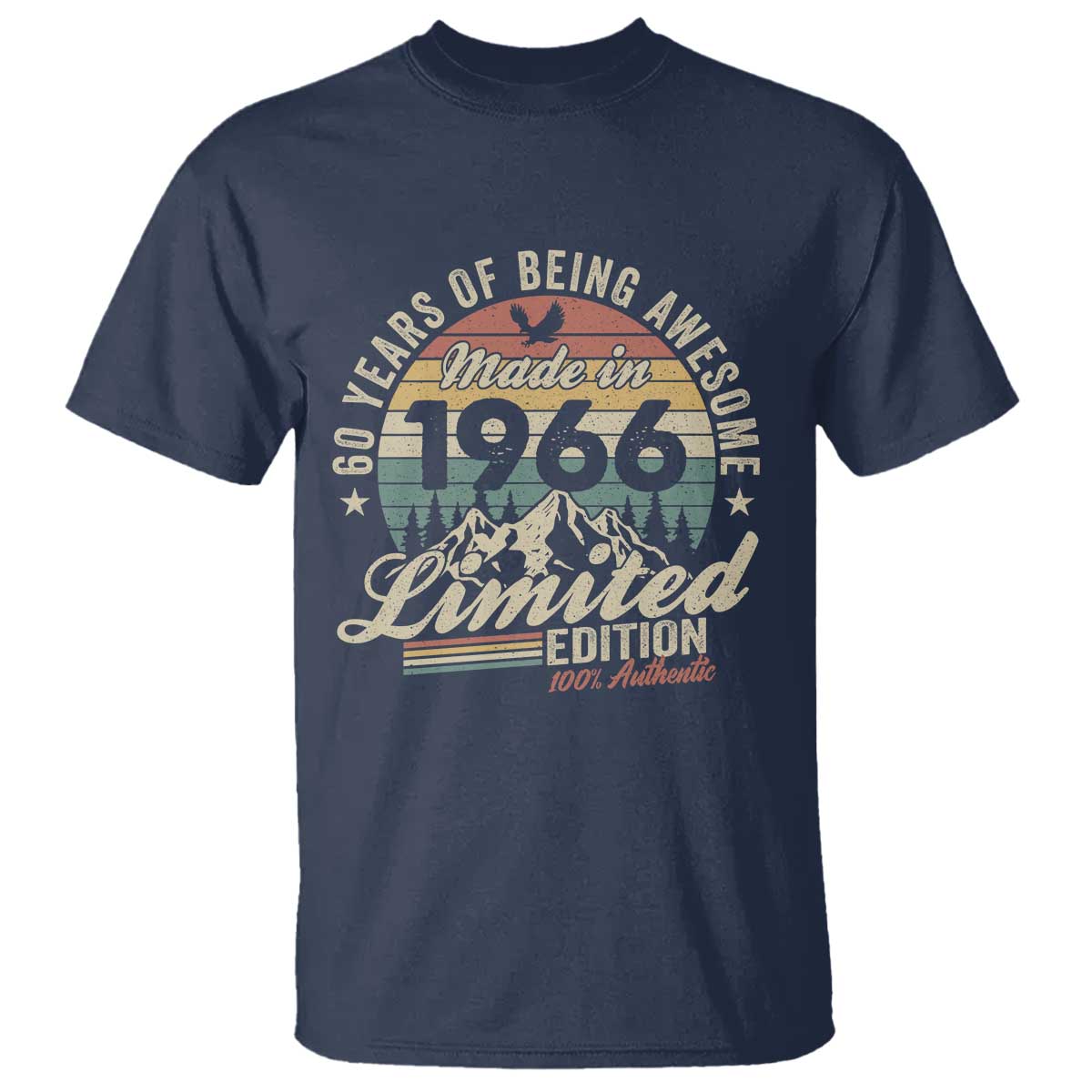 60th Birthday Made In 1966 T Shirt 60 Years Of Being Awesome Vintage Limited Edition