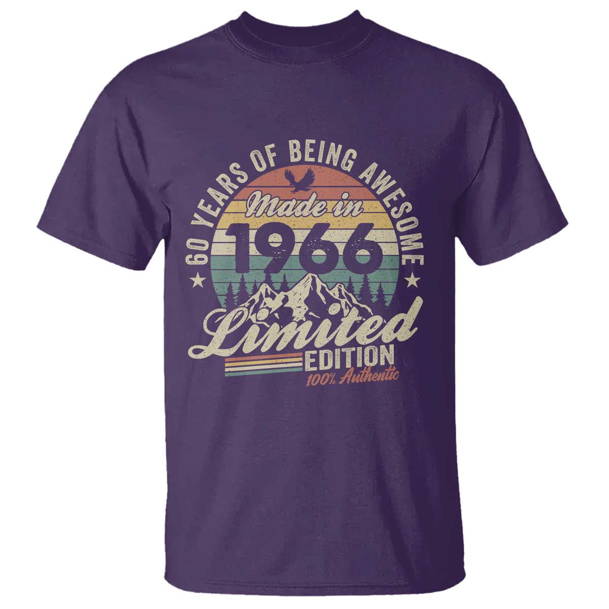60th Birthday Made In 1966 T Shirt 60 Years Of Being Awesome Vintage Limited Edition
