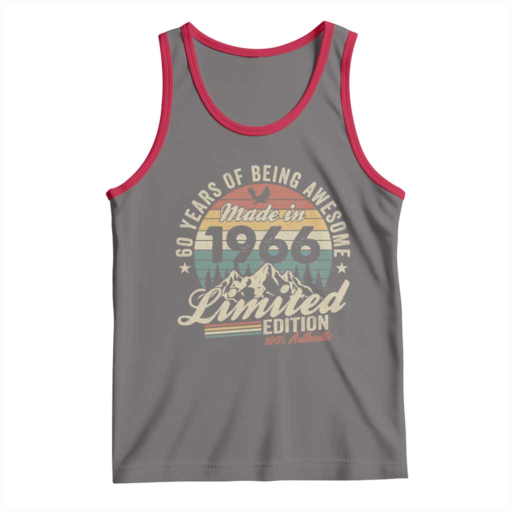 60th Birthday Made In 1966 Tank Top 60 Years Of Being Awesome Vintage Limited Edition