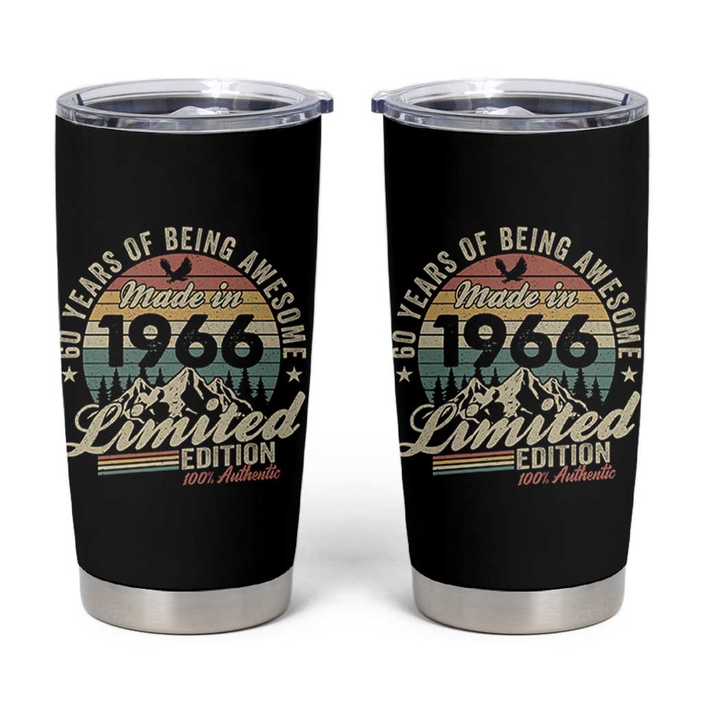 60th Birthday Made In 1966 Tumbler Cup 60 Years Of Being Awesome Vintage Limited Edition