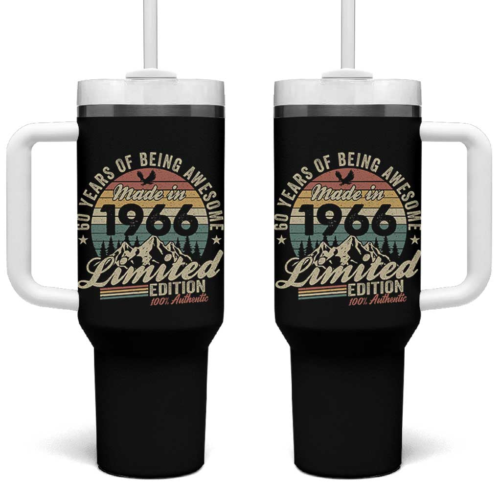 60th Birthday Made In 1966 Tumbler With Handle 60 Years Of Being Awesome Vintage Limited Edition