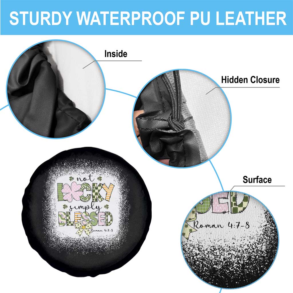 Not Lucky Simply Blessed Spare Tire Cover Blessed Christian Shamrocks St Patricks Day