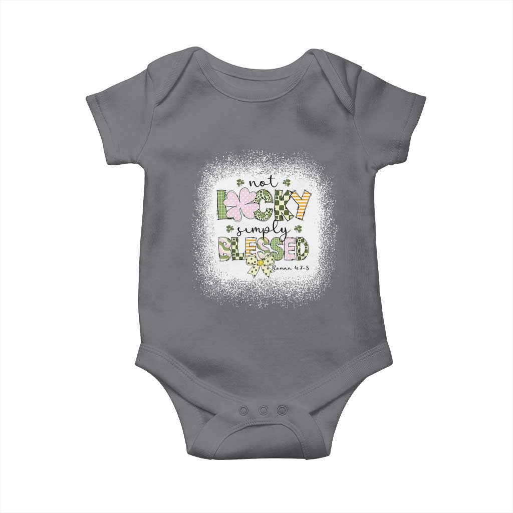 Not Lucky Simply Blessed Baby Onesie Blessed Christian Shamrocks St Patricks Day