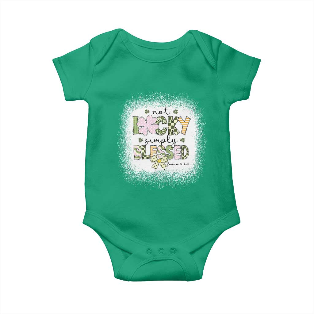 Not Lucky Simply Blessed Baby Onesie Blessed Christian Shamrocks St Patricks Day