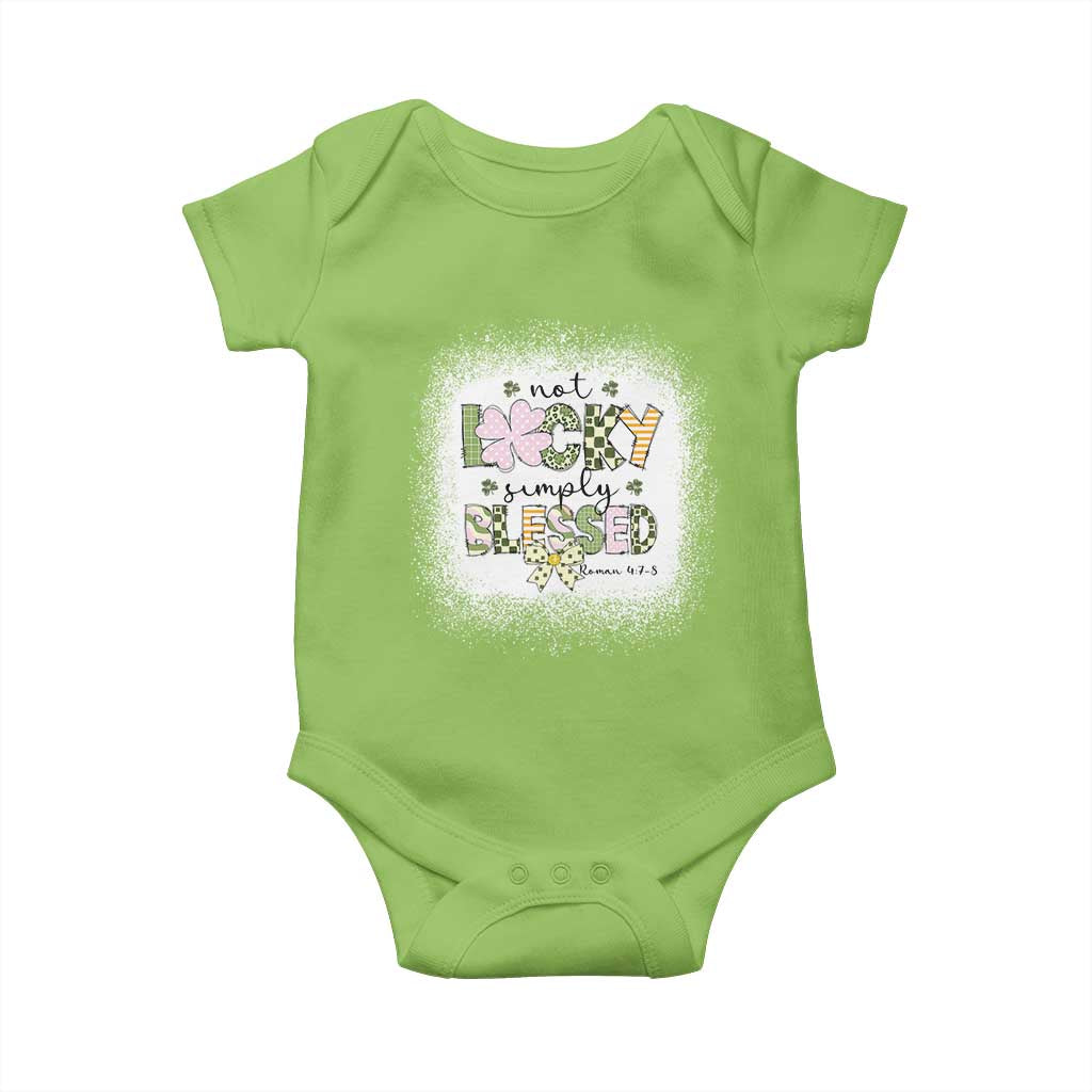 Not Lucky Simply Blessed Baby Onesie Blessed Christian Shamrocks St Patricks Day