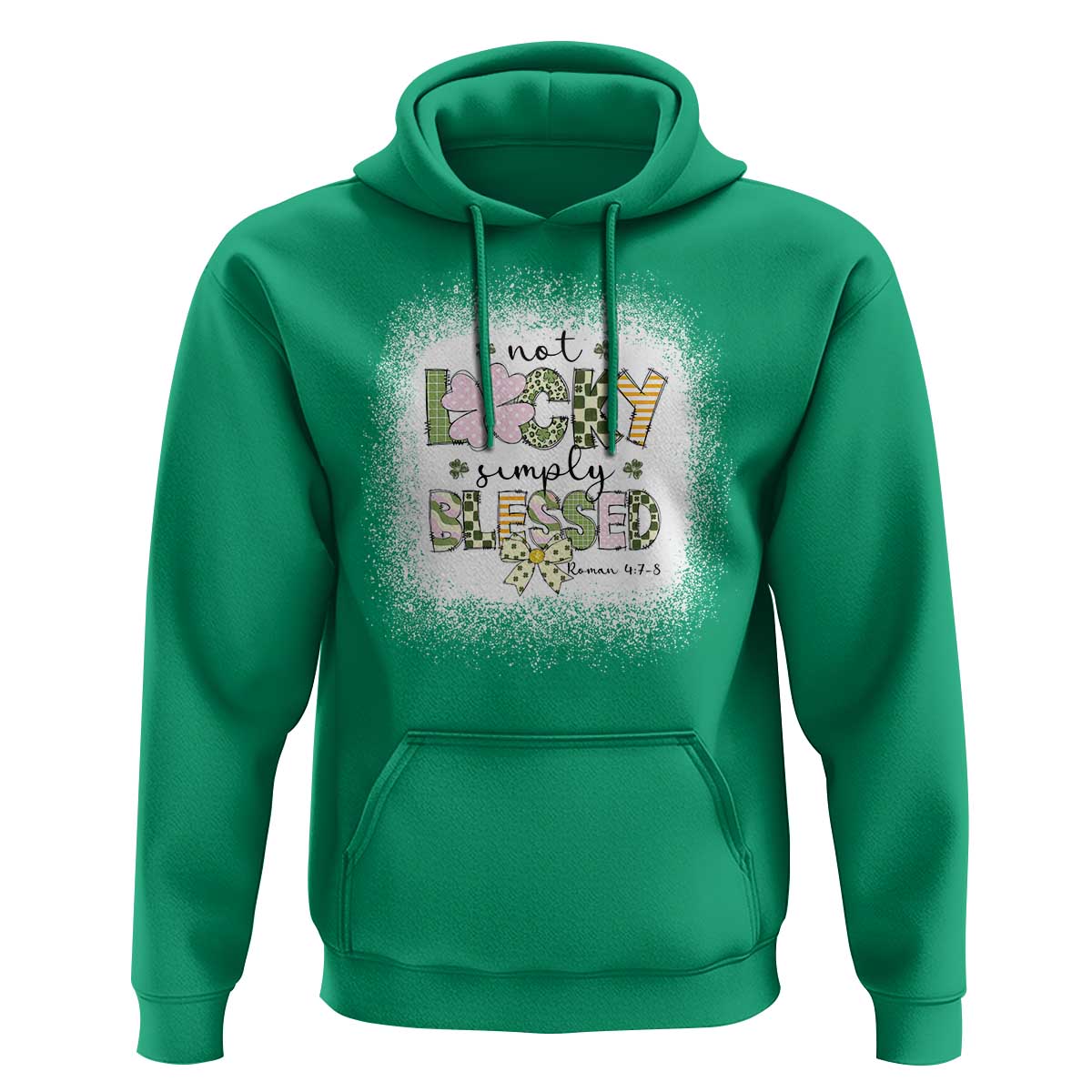 Not Lucky Simply Blessed Hoodie Blessed Christian Shamrocks St Patricks Day