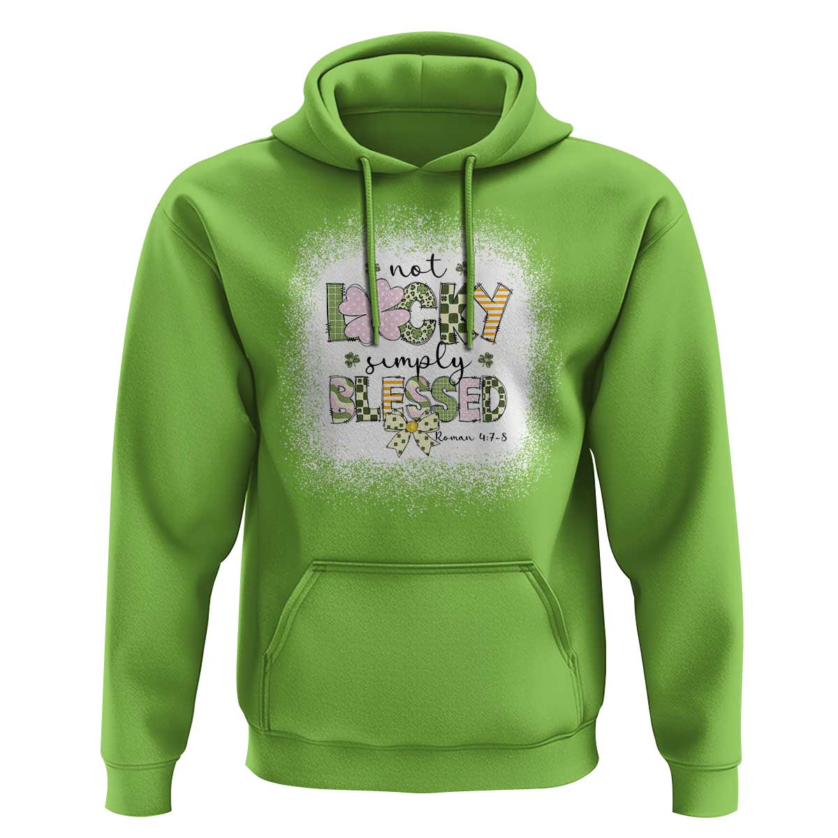 Not Lucky Simply Blessed Hoodie Blessed Christian Shamrocks St Patricks Day
