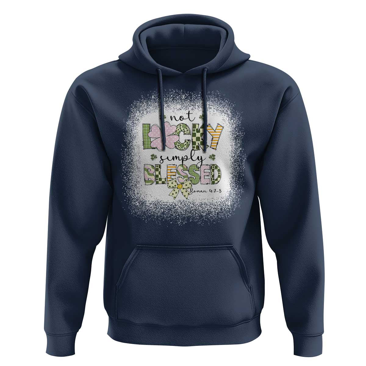 Not Lucky Simply Blessed Hoodie Blessed Christian Shamrocks St Patricks Day