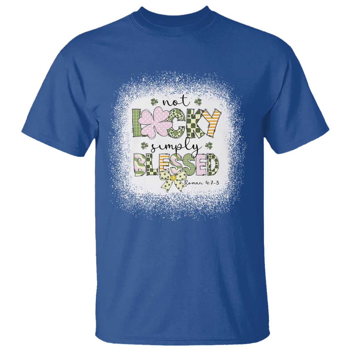 Not Lucky Simply Blessed T Shirt Blessed Christian Shamrocks St Patricks Day