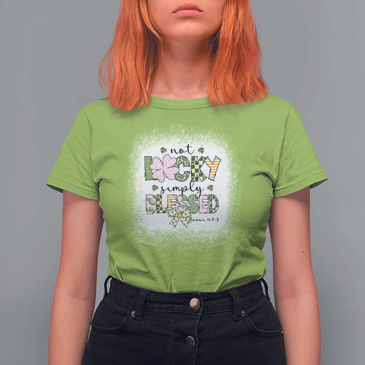 Not Lucky Simply Blessed T Shirt For Women Blessed Christian Shamrocks St Patricks Day