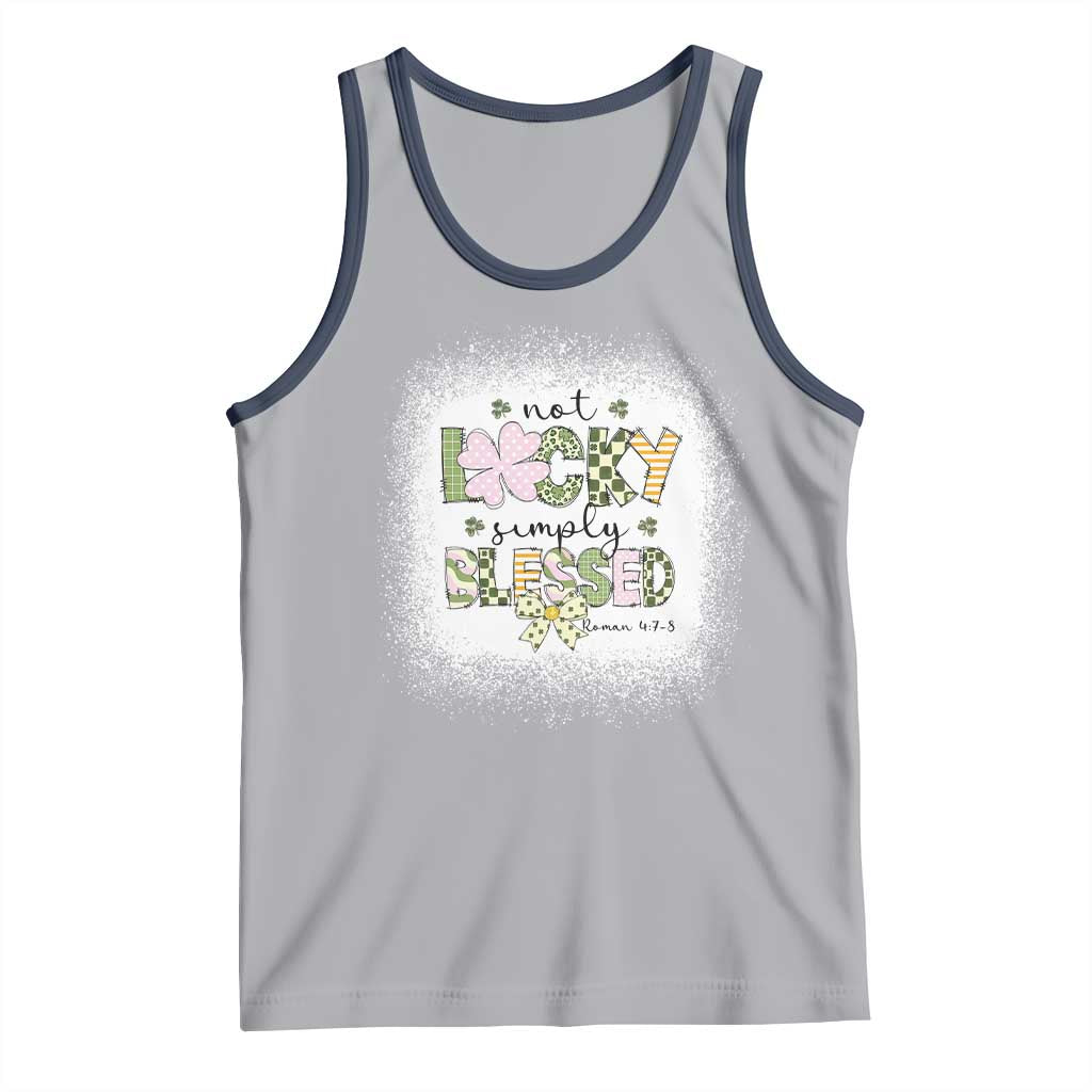 Not Lucky Simply Blessed Tank Top Blessed Christian Shamrocks St Patricks Day
