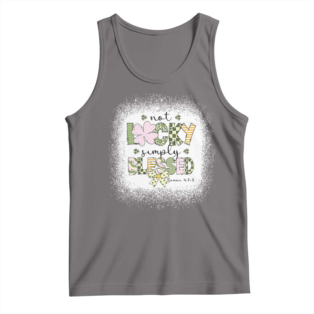 Not Lucky Simply Blessed Tank Top Blessed Christian Shamrocks St Patricks Day