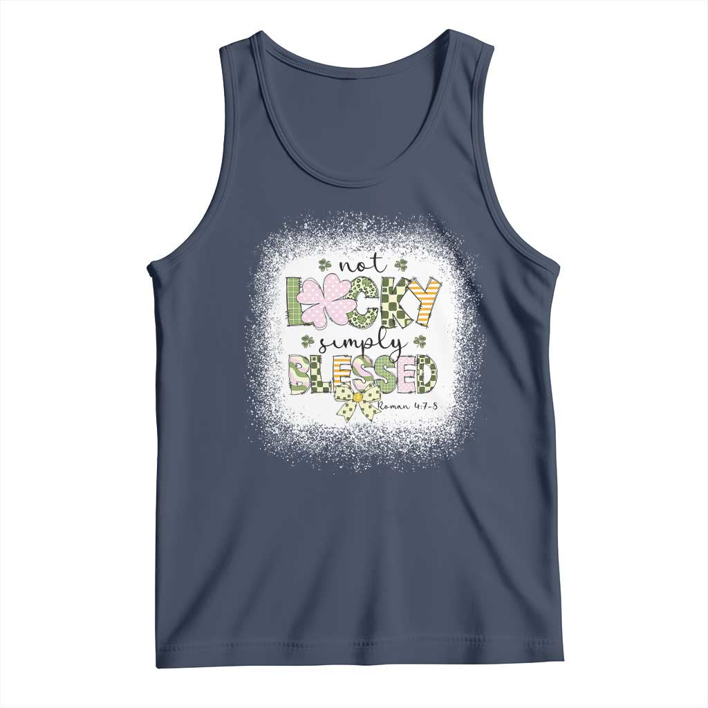 Not Lucky Simply Blessed Tank Top Blessed Christian Shamrocks St Patricks Day