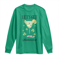 Funny Irish St Patrick's Day Cocktail Long Sleeve Shirt Let's Get Shamrocked Irish Festival