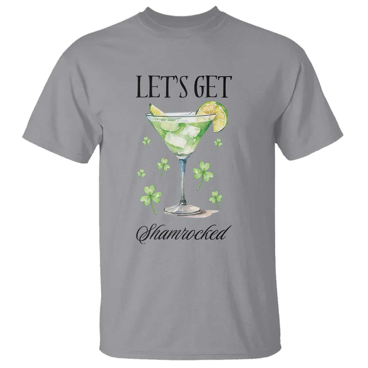 Funny Irish St Patrick's Day Cocktail T Shirt Let's Get Shamrocked Irish Festival