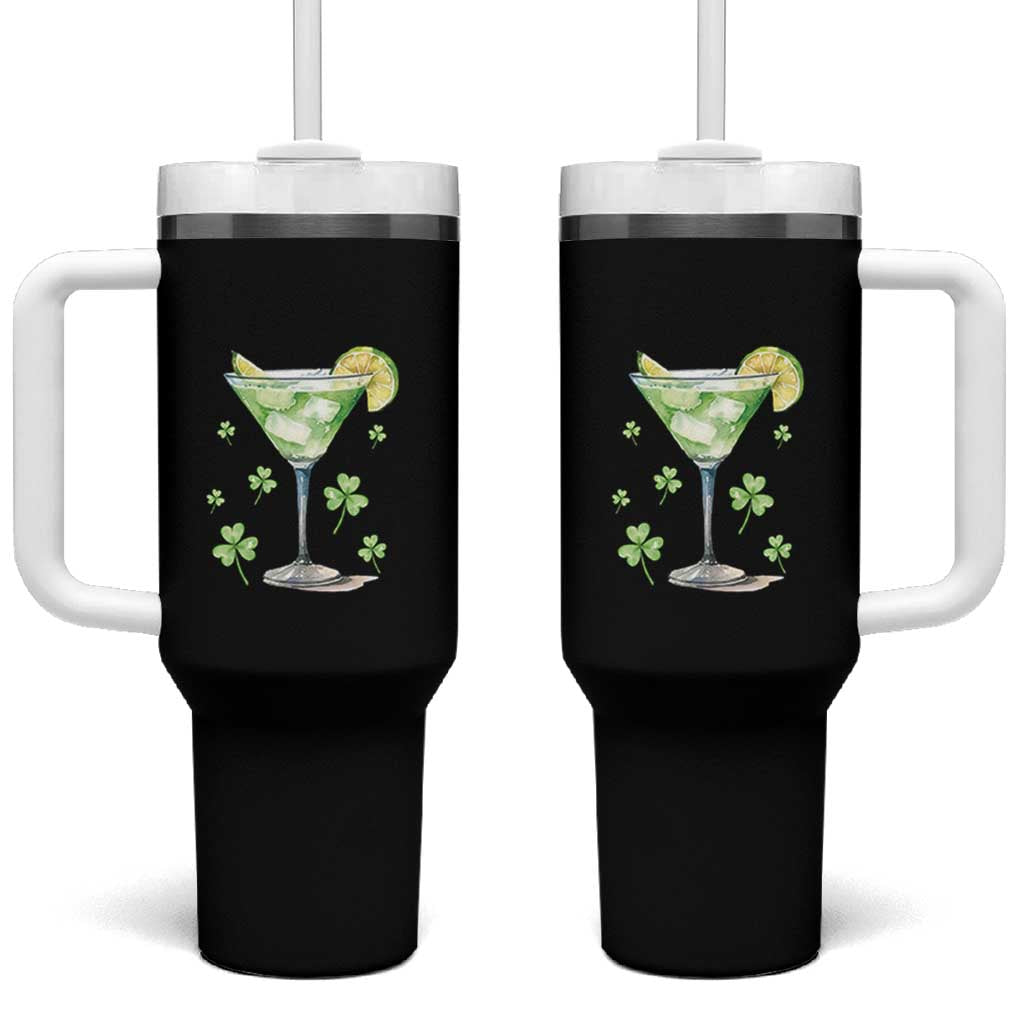Funny Irish St Patrick's Day Cocktail Tumbler With Handle Let's Get Shamrocked Irish Festival - Wonder Print Shop